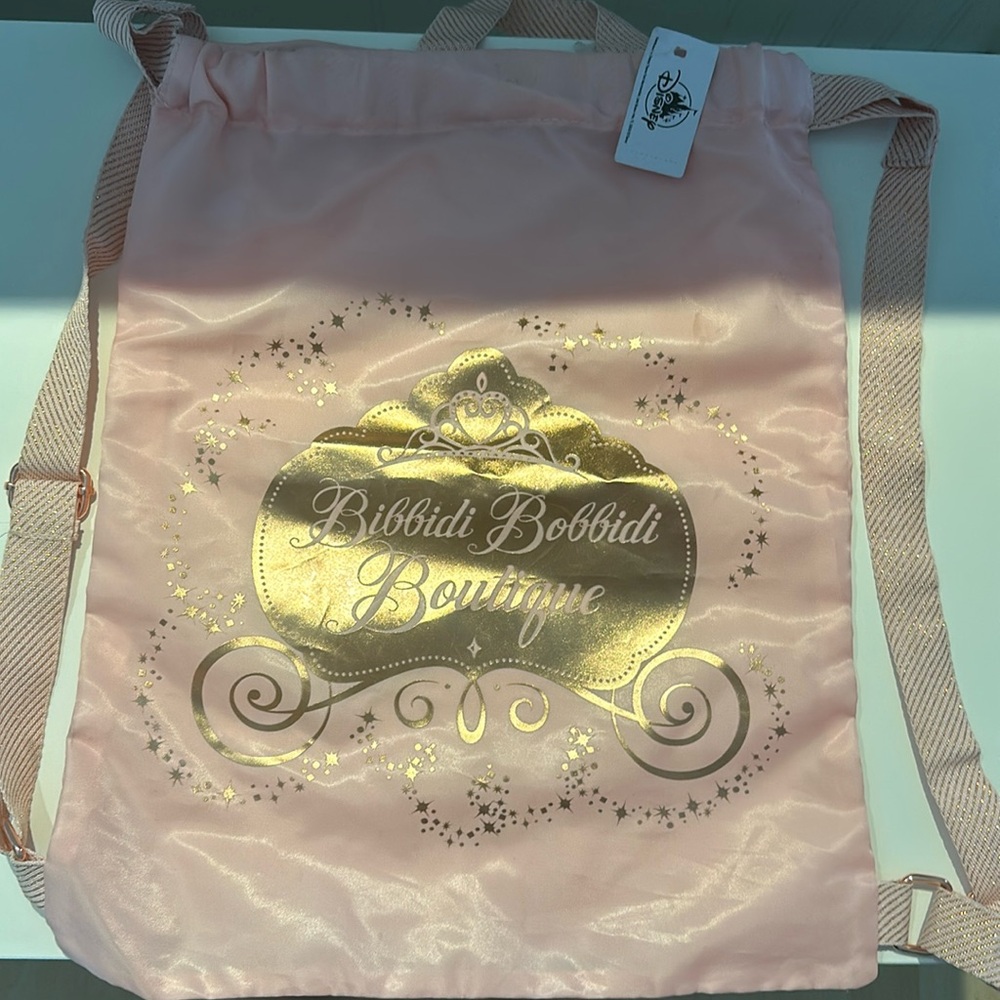 Pink drawstring bag